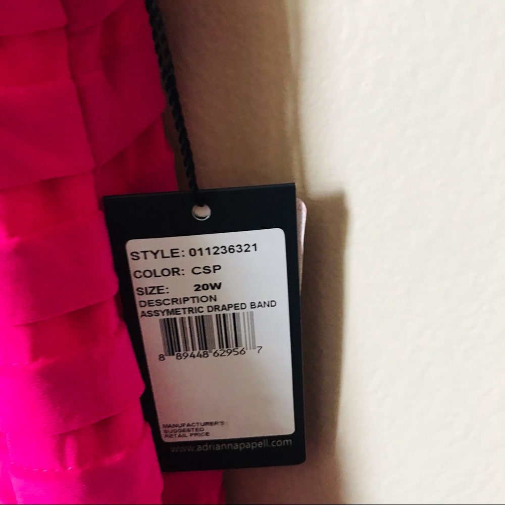 πAdrianna Papell Assymetric Draped Band Pink- 20W - Picture 10 of 11
